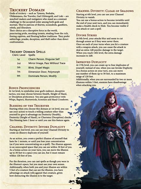 domain spells 5e|cleric trickery domain spells 5e.